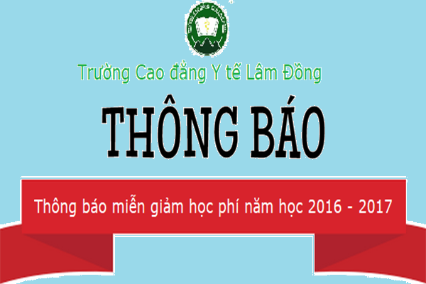 Thông báo miễn giảm học phí năm học 2016 – 2017