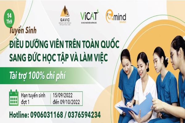 THÔNG BÁO TUYỂN SINH ĐIỀU DƯỠNG ĐIỀU DƯỠNG VIÊN SANG CHLB ĐỨC HỌC TẬP VÀ LÀM VIỆC THEO DỰ ÁN GAVIC