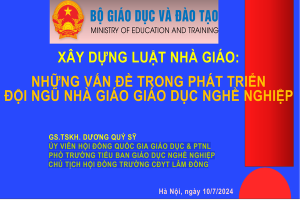 NHỮNG VẤN ĐỀ TRONG PHÁT TRIỂN ĐỘI NGŨ NHÀ GIÁO GIÁO DỤC NGHỀ NGHIỆP
